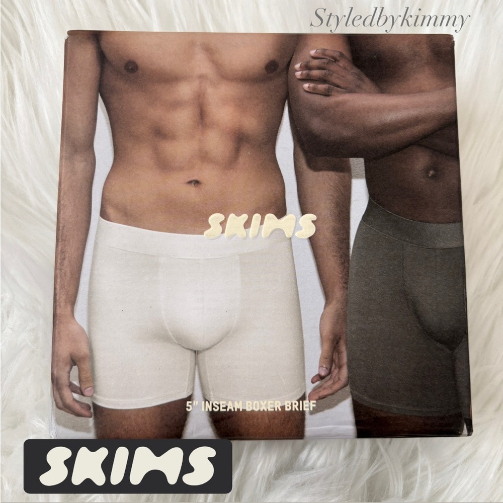 SKIMS Men's Boxer Briefs 3-Pack Stretch 5" Inseam New in Box